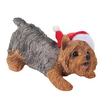 Yorkshire Terrier Christmas Ornament - Wearing Hat