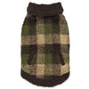 Zack and Zoey Berber Plaid Dog Vest - Green