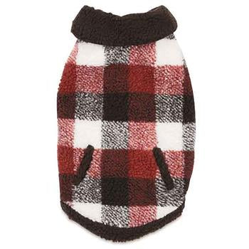 Zack and Zoey Berber Plaid Dog Vest - Orange