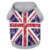 Zack and Zoey Distressed-Look British Flag Dog Hoodie