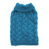 Zack and Zoey Elements Chunky Cable-Knit Dog Sweater - Blue