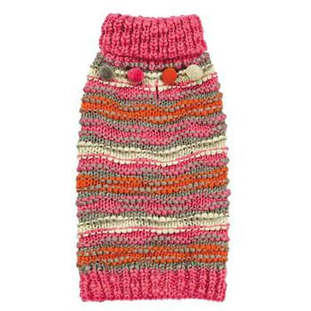 Zack and Zoey Elements Chunky Pompom Dog Sweater - Pink