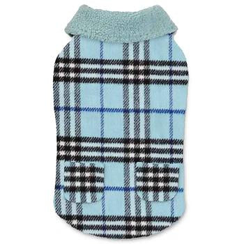 Zack and Zoey Elements Cuddle Plaid Dog Coat - Blue