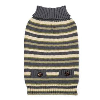 Zack and Zoey Elements Derby Stripe Dog Sweater - Green