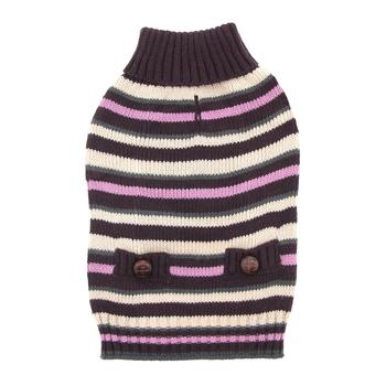 Zack and Zoey Elements Derby Stripe Dog Sweater - Purple