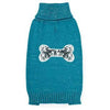 Zack and Zoey Elements Sequin Bone Dog Sweater - Blue