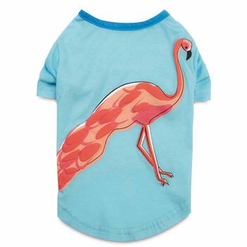 Zack and Zoey Flamingo Dog T-Shirt - Blue