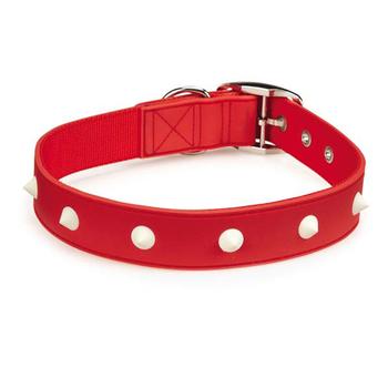 Zack and Zoey Glow Stud Dog Collar - Red