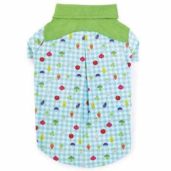 Zack and Zoey Happy Veggies Camp Dog Shirt - Green Trim