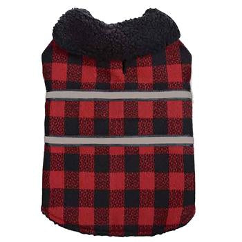 Zack and Zoey Plaid Reversible Thermal Blanket Dog Coat - Red