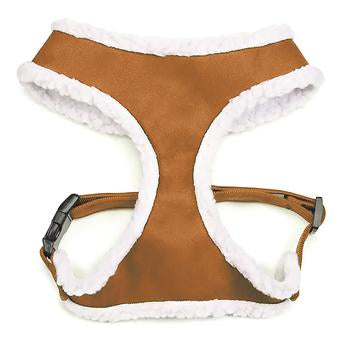 Zack and Zoey Shearling Dog Harness - Chestnut