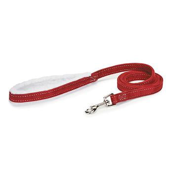 Zack and Zoey Shearling Dog Leash - Burgundy