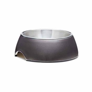 Zack and Zoey Shimmer Melamine Dog Bowl - Slate