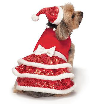 Zack and Zoey Sparkle Sequin Velvet Holiday Dog Dress