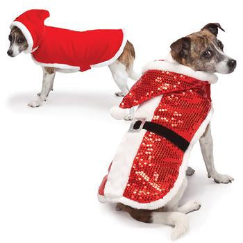 Zack and Zoey Sparkle Sequin Velvet Santa Dog Coat