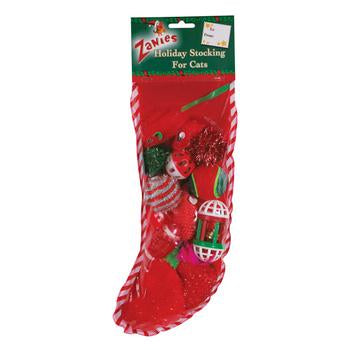 Zanies Holiday Stockings with Cat Toys - Red