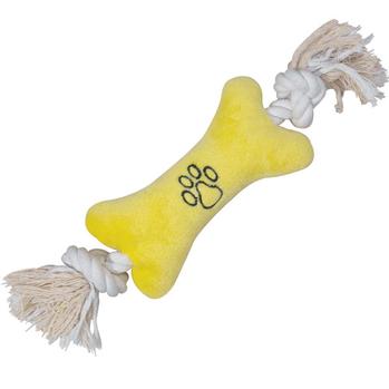 Zanies Bone Tugger Dog Toy - Yellow