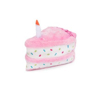 ZippyPaws Birthday Cake Plush Dog Toy - Pink