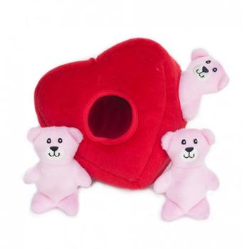 ZippyPaws Valentine Burrow Dog Toy - Heart 'n Bears